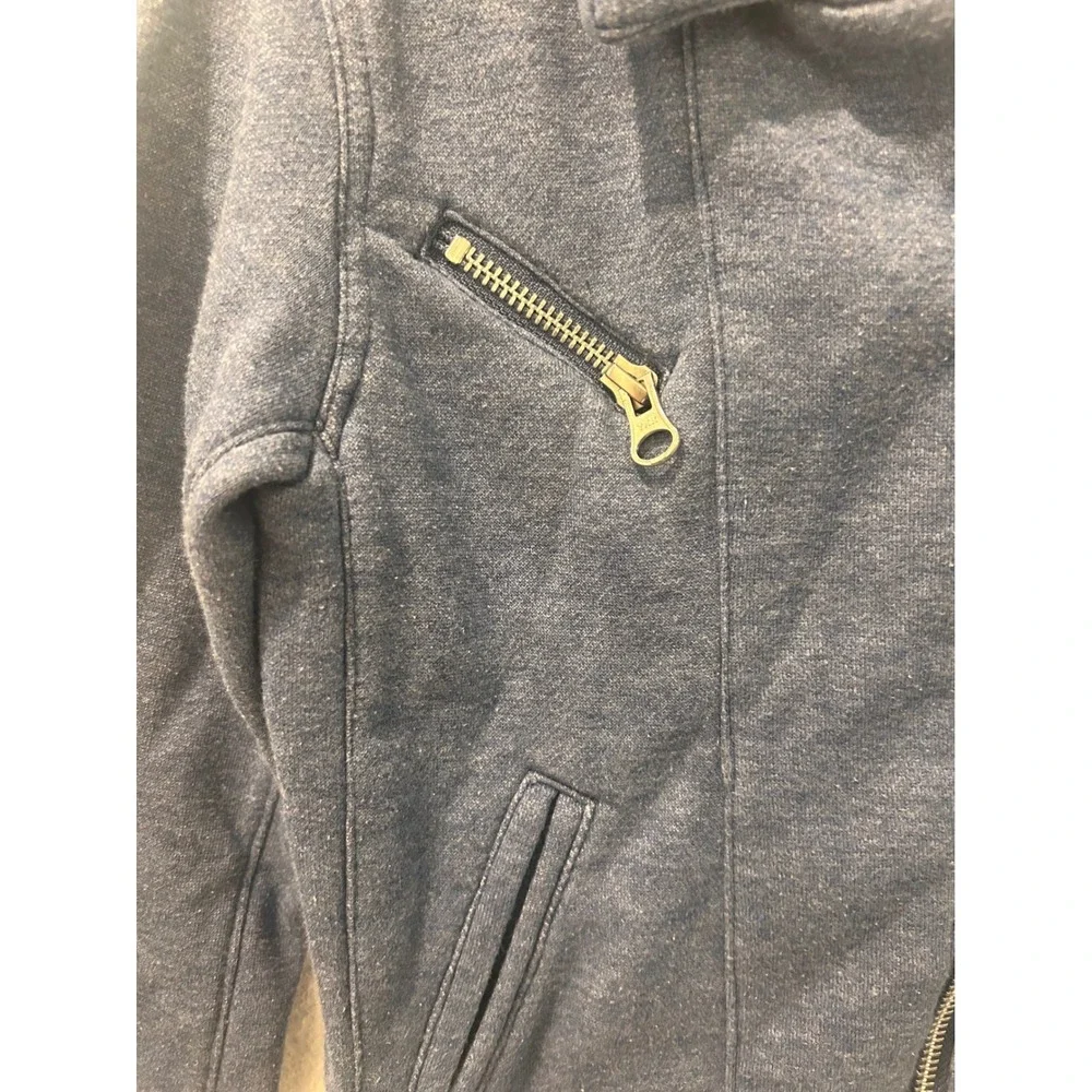 Levis Girls Blue Heather Sherpa Lined Moto Jacket‎ Full Zip Size 6X/7